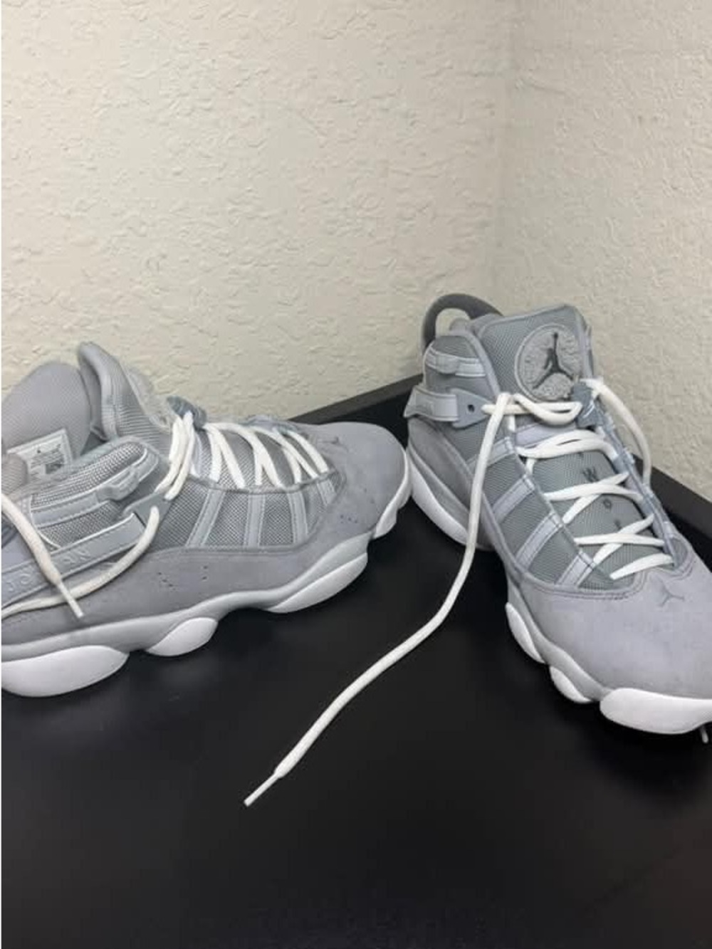 Jordan Women's Light Grey Basketball Sneakers with White Soles